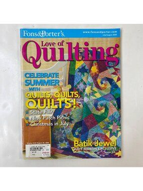 Fons & Porters Love Of Quilting Magazine July-Aug 2005 Craft Patterns Techniques